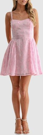 All in Favor Eyelet Lace Fit & Flare Party Dress in Pink at Nordstrom, Size X-Small