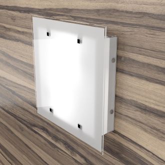 Top-Light Applique Contemporanea Brick Metallo Bianco Vetro Satinato 2 Luci E27 35cm