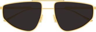Bottega Veneta BV1466S 64mm Geometric Aviator Sunglasses in Gold at Nordstrom