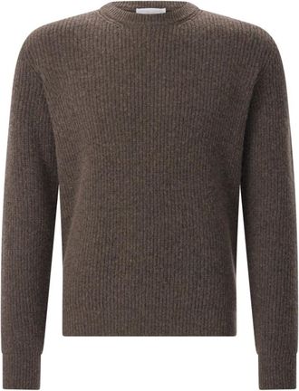 Roberto Collina Truien & Vesten, Heren, Bruin, 3Xl, Wol, Trui met ronde hals