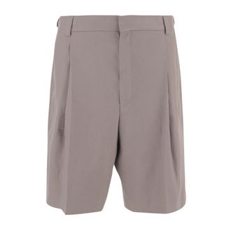 HUGO BOSS Hennep Shorts met Plooien - Heren - Korte Broeken - Beige - L - Hennep - Korte Broeken