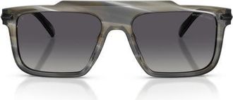 Michael Kors Boston 57mm Polarized Square Sunglasses in Charcoal Horn /Grey Polar at Nordstrom