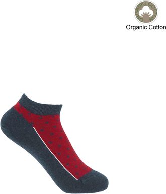 Peper Harow Polka Womens Organic Trainer Socks - Denim