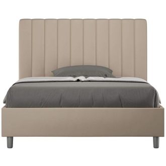 Les Tendances Les Tendances - Letto matrimoniale francese contenitore imbottito 140x190 similpelle tortora Agueda