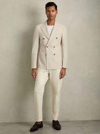 Reiss Mens White Cotton Cropped Jeans, Size: 38