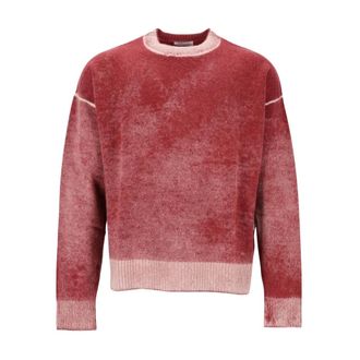 Amish Jersey de lana con cuello redondo y efecto degradado - Knitwear - Hombre - Rojo - M