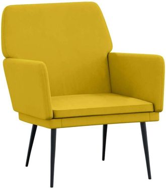 vidaXL Sill&oacute;n De Terciopelo Amarillo 62x79x79 Cm Vidaxl