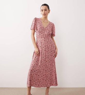 Nobody's Child Vestito midi rosa a fiorellini