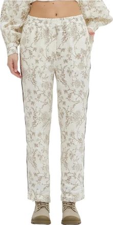 Erika Cavallini Semi Couture Brede broek - Dames - Wijde Broeken - Beige - M - Katoen - Broeken