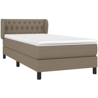 vidaXL Cama Box Spring Con Colch&oacute;n Tela Gris Taupe 90x190 Cm Vidaxl