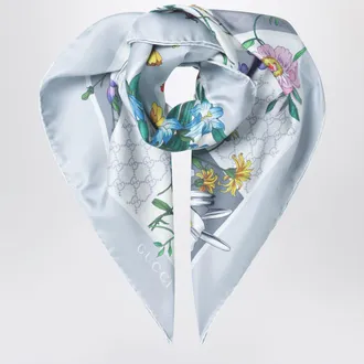 Gucci Foulard in twill di seta con stampa Flora