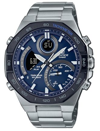 Casio Edifice Mens Silver Watch ECB-950DB-2AEF Stainless Steel - One Size