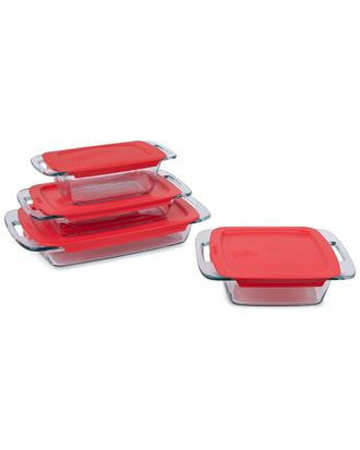Pyrex Dnu Pyrex Easy Grab 8Pc Glass Baking Dish Set With Lids