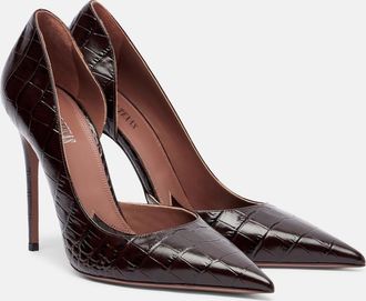 PARIS TEXAS Vera croc-effect leather pumps