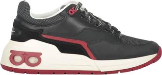 Ferragamo Black Cosma Low Top Sneakers, Size 7.5