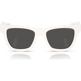 Prada 52mm Butterfly Sunglasses in Talc /Dark Grey at Nordstrom