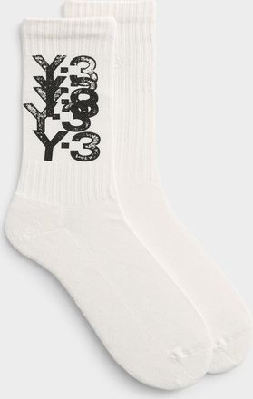 Yohji Yamamoto Mens Stamped logo ribbed socks