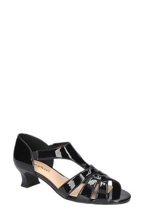 Easy Street Essie Sandal in Black Patent at Nordstrom, Size 8.5