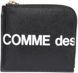 Comme Des Garçons Accessoires, Heren, Zwart, ONE Size, Leer, Zwarte Leren Portemonnee Stijlvolle Toprits