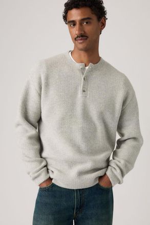 Levi's Woodacre Henley Sweater - Hombre - XL - Gris / Warm Lt Grey Heather
