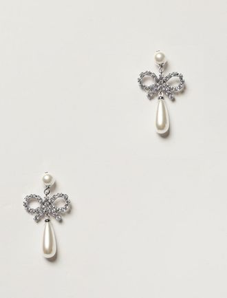 Self Portrait Orecchini Self-Portrait in ottone con strass e perle sintetiche