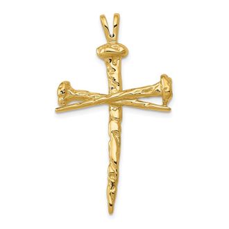 Diamond2Deal 10k Yellow Gold Polished Cross Charm