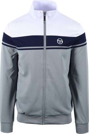 Sergio Tacchini Mens DAMARINDO TRACK TOP WHITE/MARITIME BLUE/LEAD Cotton - Size X-Large