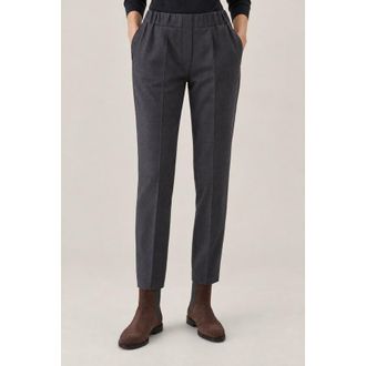 Brunello Cucinelli WomenS Dark Grey Wool Blend Straight Trousers, Size 8