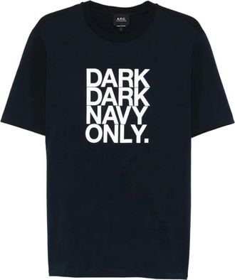 A.P.C. Only T-shirt - Heren - T-shirts - Blauw - S - Katoen - Tops