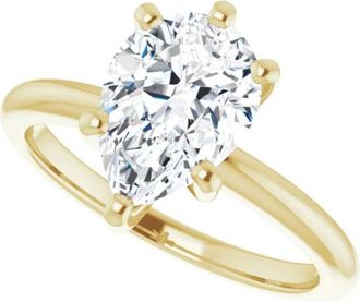Pompeii3 3Ct Pear Moissanite Solitaire Engagement Ring 14k White Yellow or Rose Gold