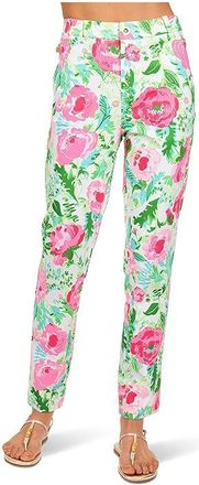 Lilly Pulitzer Ana High-Rise Pants Womens Clothing Poppy Party : 12 29, Cotton/Polyester/Spandex