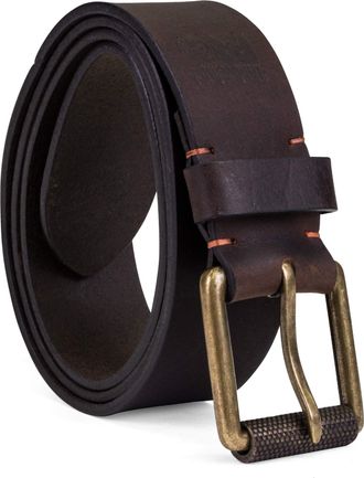 Timberland Mens Big and Tall 40mm Workwear Leather Belt, Dark Brown/Roller Buckley, 44