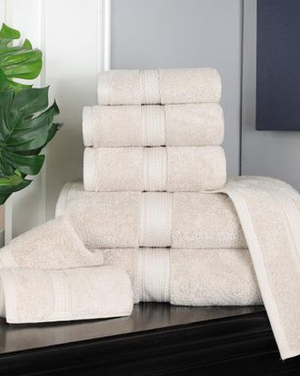 Superior Highly Absorbent 8Pc Ultra Plush Solid Egyptian Cotton Towel Set