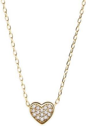 Argento Vivo Pavé Cubic Zirconia Heart Pendant Necklace in Gold at Nordstrom Rack