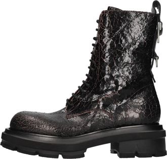 Elena Iachi Karper Barolo - Dames - Veterlaarzen - Zwart - 41 EU - Leer - Schoenen