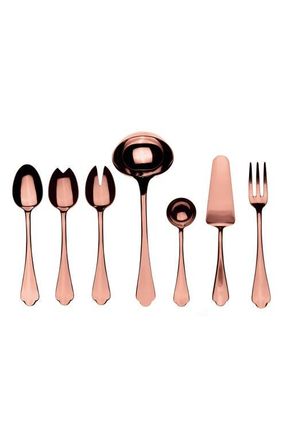 Mepra Dolce Vita Mirror 7-Piece Place Serving Set in Rose Gold at Nordstrom