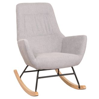 Hhg [nunca Usado] Mecedora Hhg-704, Mecedora Sill&oacute;n Reclinable Sill&oacute;n Tv, Madera Maciza Metal Tela/textil 320g/m&sup2;, Gris Claro
