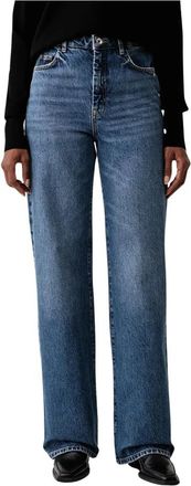 Patrizia Pepe High-waisted Straight Jeans - Dames - Regular Fit Jeans - Blauw - W30 - Katoen - Jeans