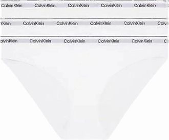 Calvin Klein Womens 3-Pack Modern Logo Bikini Briefs, White - Size: 20/32in