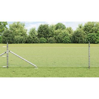 vidaXL Reja Con Postes Plateado 0.4 X 10 M Acero Recubierto De Pvc Vidaxl