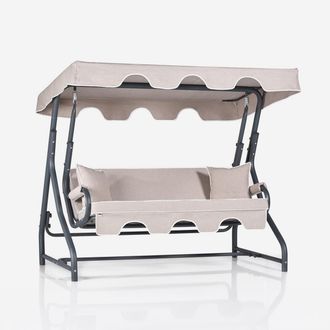 Emob Columpio De Jard&iacute;n Convertible Con Toldo Olea - Gris Claro