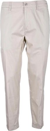 Re-hash Beige Slim Fit Trousers With Classic Waistband And Functional Pockets