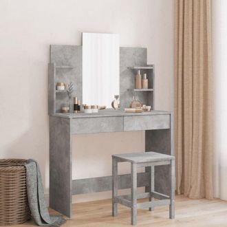 vidaXL Toeletta con Specchio Grigio Cemento 96x39x142 cm - Vidaxl