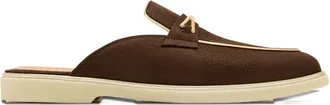 Magnanni Sofia slip-on mules - women - Rubber/Calf Leather/Nubuck Leather - 37 - Brown