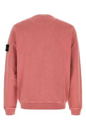 Stone Island Mens Dark Pink Cotton Sweatshirt V018g Exterior: Felpe Sweater