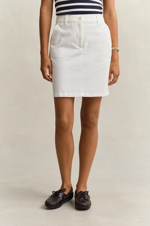 GANT Bleistiftrock GANT CHINO, Damen, Gr. 36, eggshell, Web, Obermaterial: 98% Baumwolle, 2% Elasthan, unifarben, regular fit kniefrei, R&ouml;cke Bleistiftrock