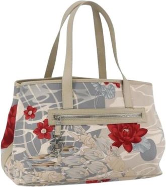 Ferragamo Pre-owned Tote Bags, female, Multicolor, Size: ONE SIZE Pre-owned Canvas Tote Bag