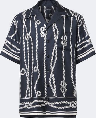 Dolce & Gabbana Camisa bowling de seda estampada