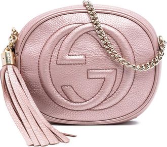Gucci Pre-owned Gucci Mini Metallic Pebbled Calfskin Soho Chain Crossbody Ladies 353965 498879