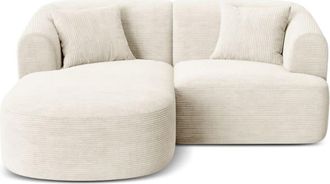 Cosmopolitan Design Sof&aacute; esquinero izquierdo modular 3 plazas pana marfil